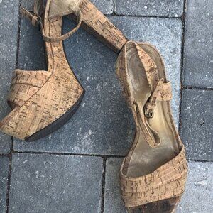 Stuart Weitzman cork wedge heels